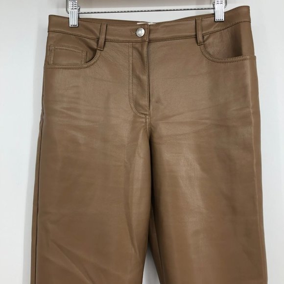 Aritzia Wilfred the Melina Vegan leather tan / camel pants size 6 - Picture 6 of 16